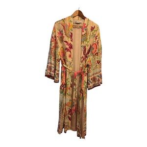 Zara Floral Kimono Duster Robe Belted Blogger Favorite - S